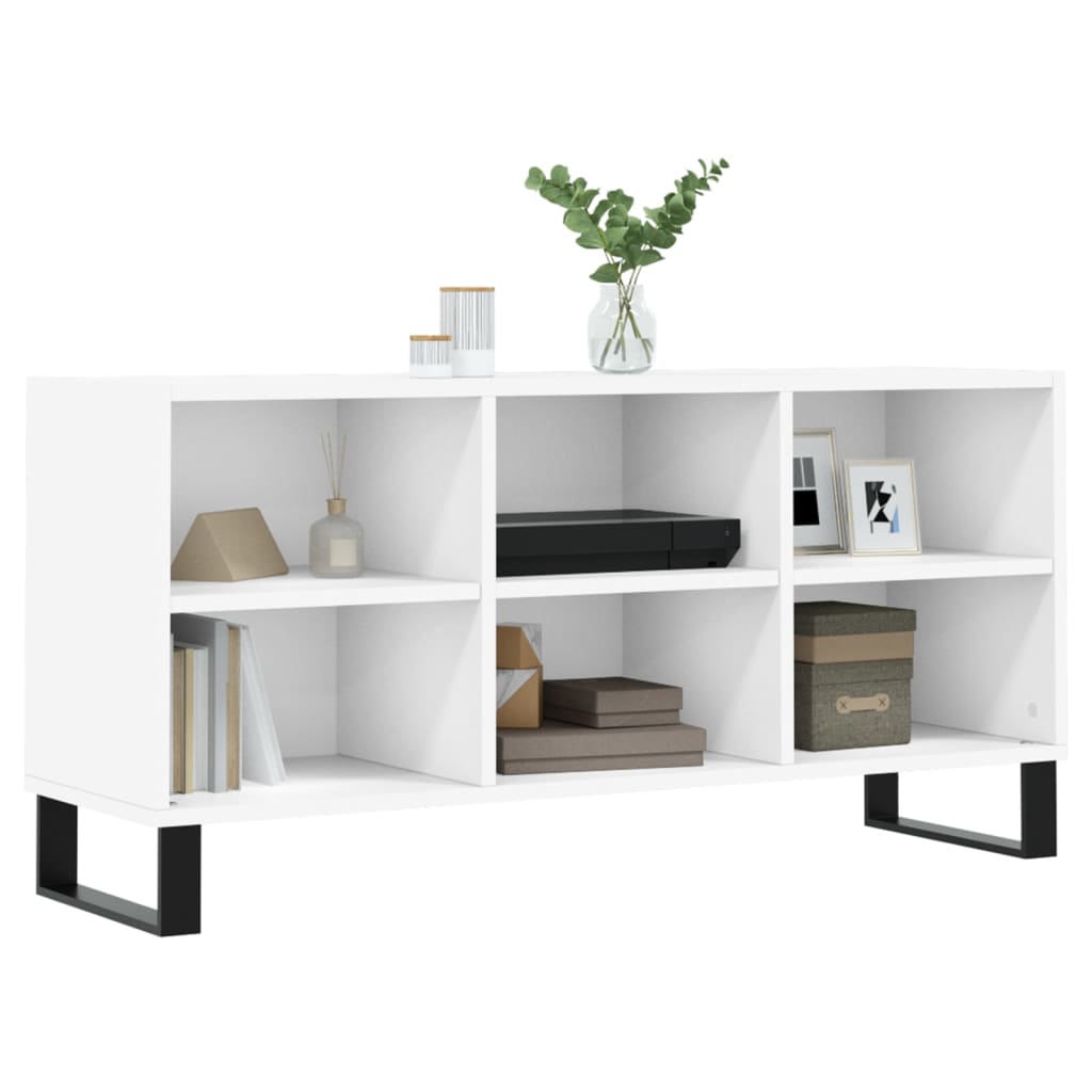 Tv-meubel 103,5x30x50 cm bewerkt hout wit is nu te koop bij PeponiXL, paradijselijk wonen!