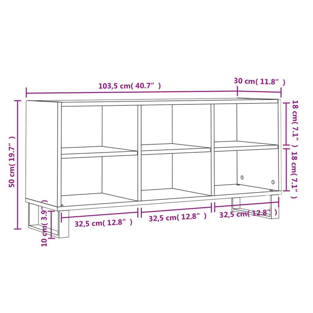 Tv-meubel 103,5x30x50 cm bewerkt hout wit is nu te koop bij PeponiXL, paradijselijk wonen!