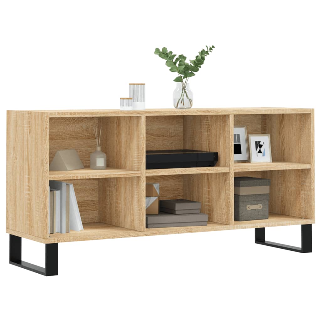 Tv-meubel 103,5x30x50 cm bewerkt hout sonoma eikenkleurig is nu te koop bij PeponiXL, paradijselijk wonen!