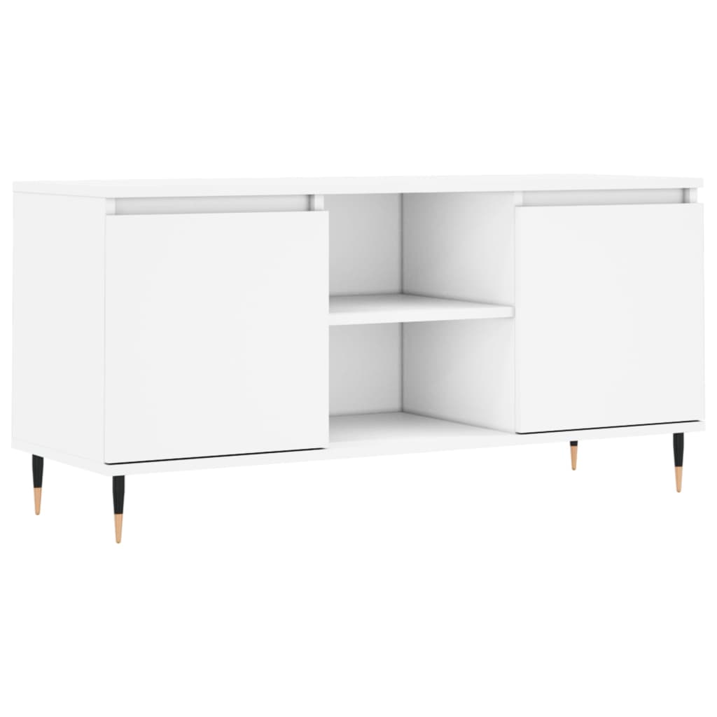 Tv-meubel 104x35x50 cm bewerkt hout wit is nu te koop bij PeponiXL, paradijselijk wonen!