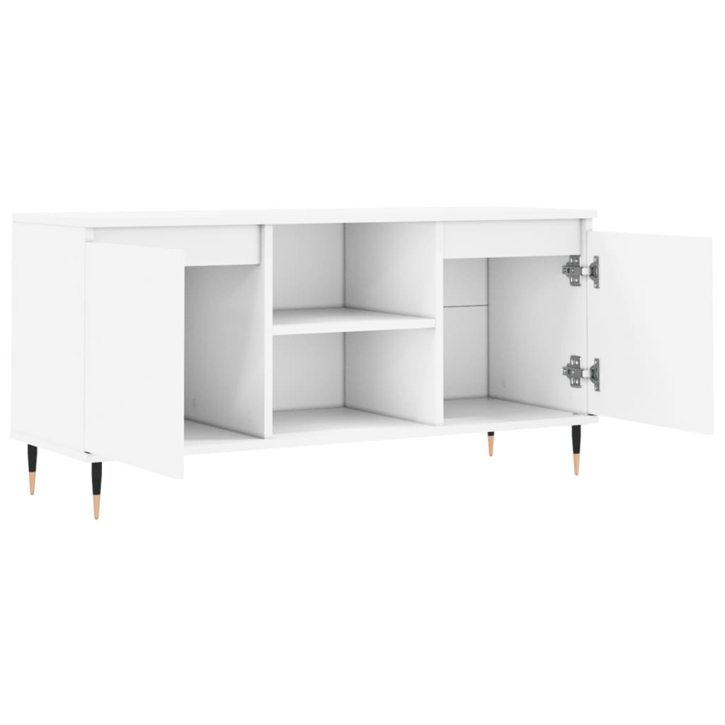 Tv-meubel 104x35x50 cm bewerkt hout wit is nu te koop bij PeponiXL, paradijselijk wonen!