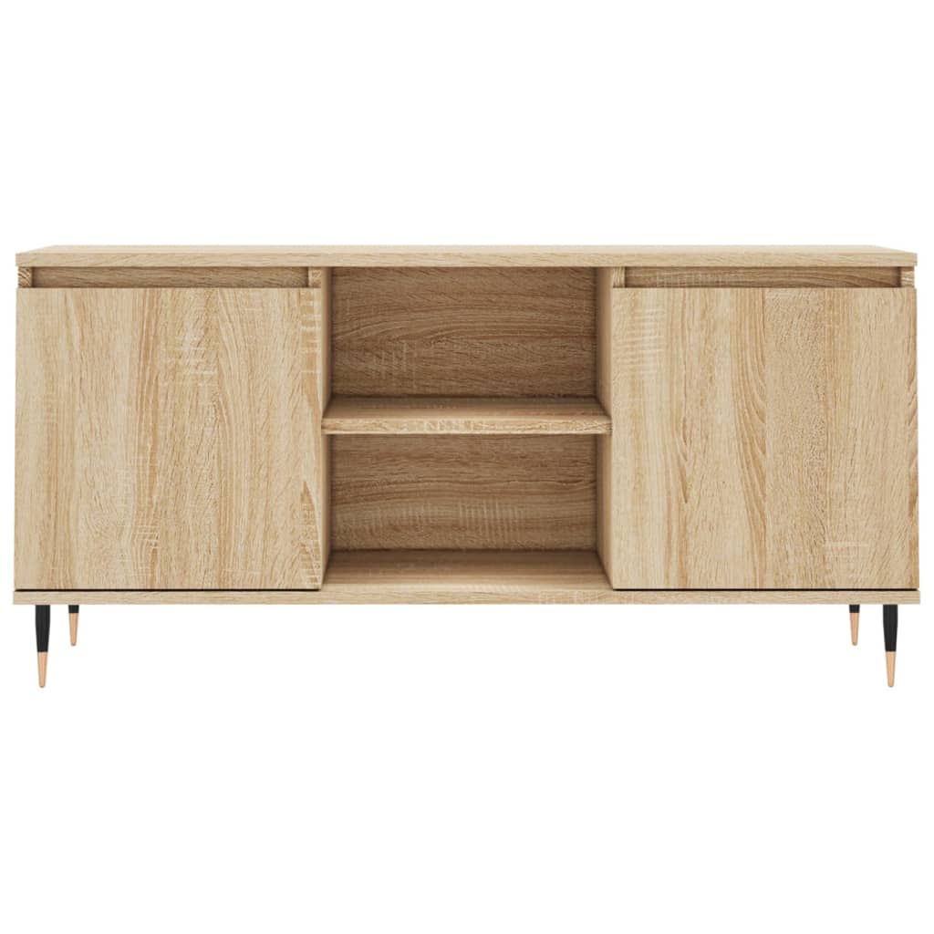 Tv-meubel 104x35x50 cm bewerkt hout sonoma eikenkleurig is nu te koop bij PeponiXL, paradijselijk wonen!