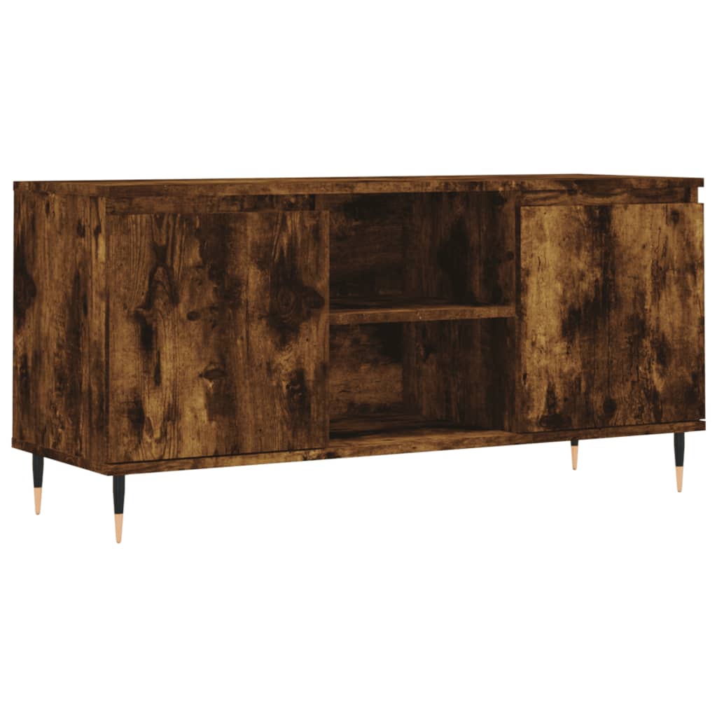 Tv-meubel 104x35x50 cm bewerkt hout gerookt eikenkleurig is nu te koop bij PeponiXL, paradijselijk wonen!