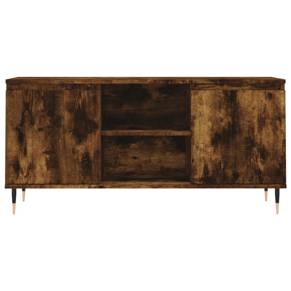 Tv-meubel 104x35x50 cm bewerkt hout gerookt eikenkleurig is nu te koop bij PeponiXL, paradijselijk wonen!