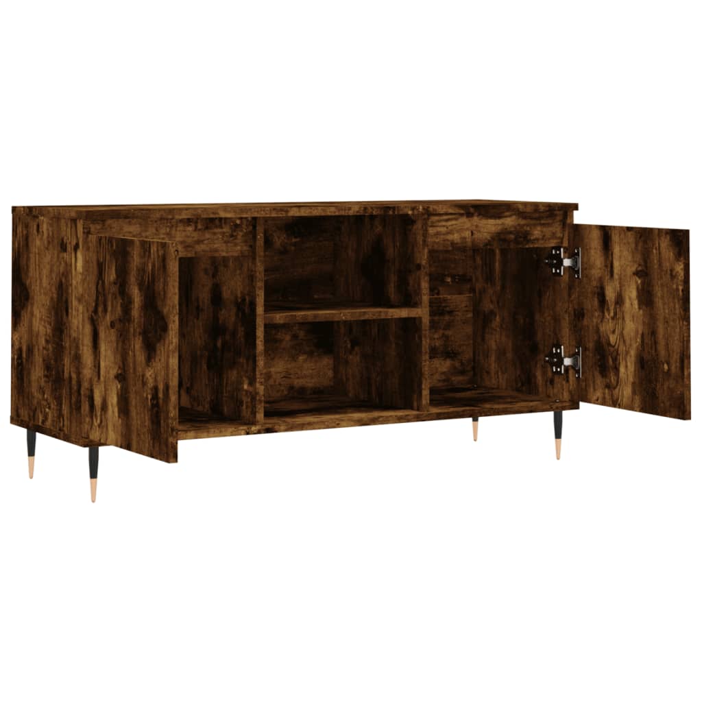 Tv-meubel 104x35x50 cm bewerkt hout gerookt eikenkleurig is nu te koop bij PeponiXL, paradijselijk wonen!