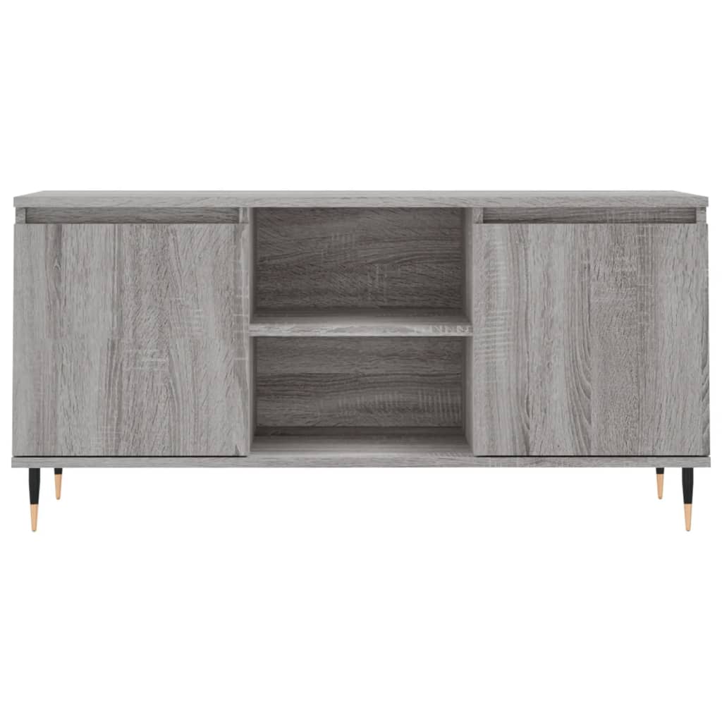 Tv-meubel 104x35x50 cm bewerkt hout grijs sonoma eikenkleurig is nu te koop bij PeponiXL, paradijselijk wonen!
