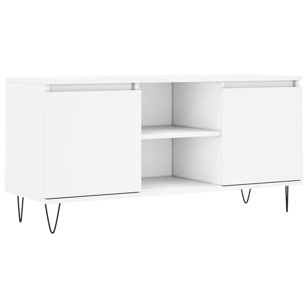 Tv-meubel 104x35x50 cm bewerkt hout wit is nu te koop bij PeponiXL, paradijselijk wonen!
