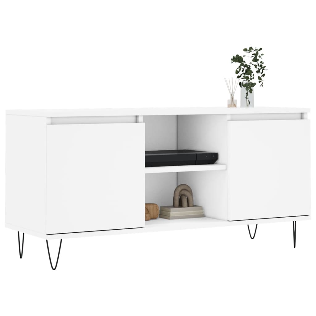 Tv-meubel 104x35x50 cm bewerkt hout wit is nu te koop bij PeponiXL, paradijselijk wonen!