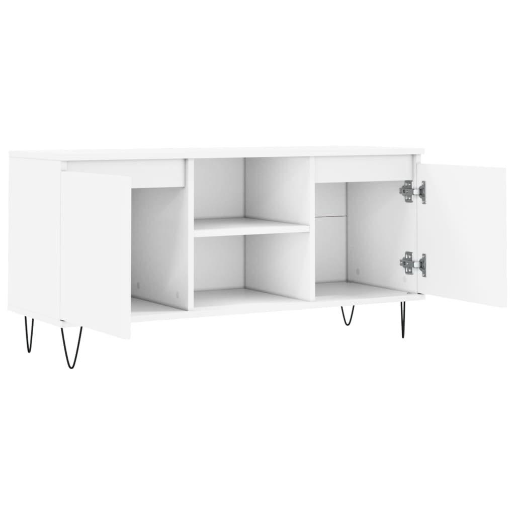 Tv-meubel 104x35x50 cm bewerkt hout wit is nu te koop bij PeponiXL, paradijselijk wonen!