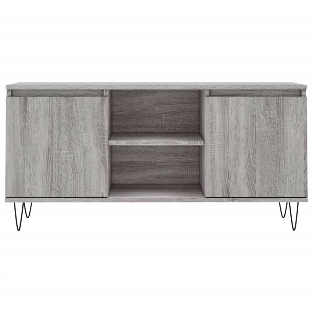 Tv-meubel 104x35x50 cm bewerkt hout grijs sonoma eikenkleurig is nu te koop bij PeponiXL, paradijselijk wonen!