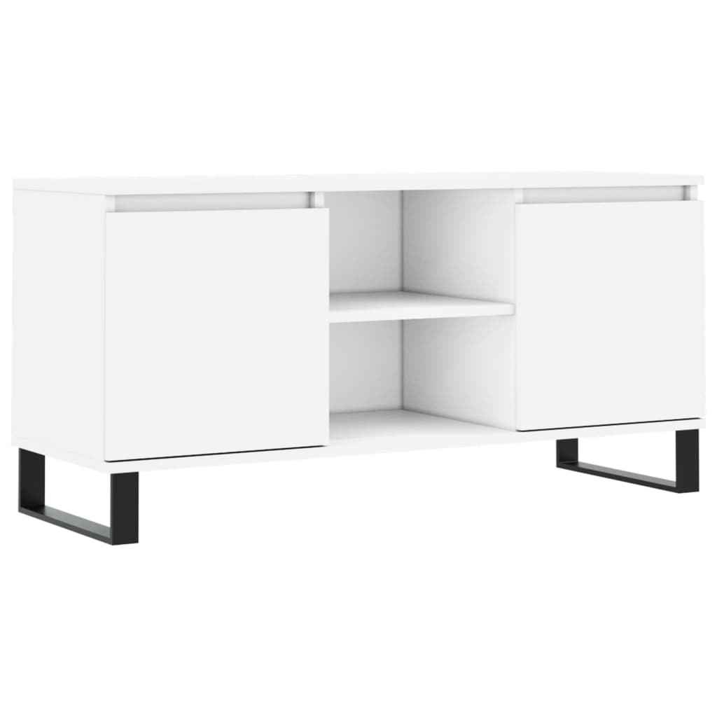 Tv-meubel 104x35x50 cm bewerkt hout wit is nu te koop bij PeponiXL, paradijselijk wonen!