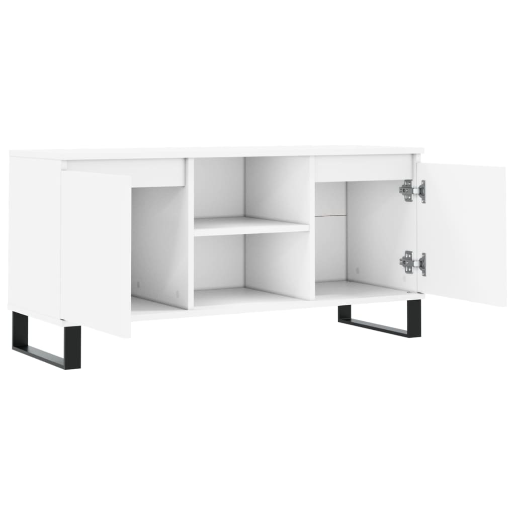 Tv-meubel 104x35x50 cm bewerkt hout wit is nu te koop bij PeponiXL, paradijselijk wonen!