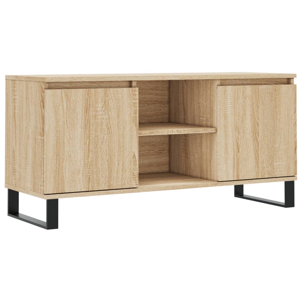 Tv-meubel 104x35x50 cm bewerkt hout sonoma eikenkleurig is nu te koop bij PeponiXL, paradijselijk wonen!