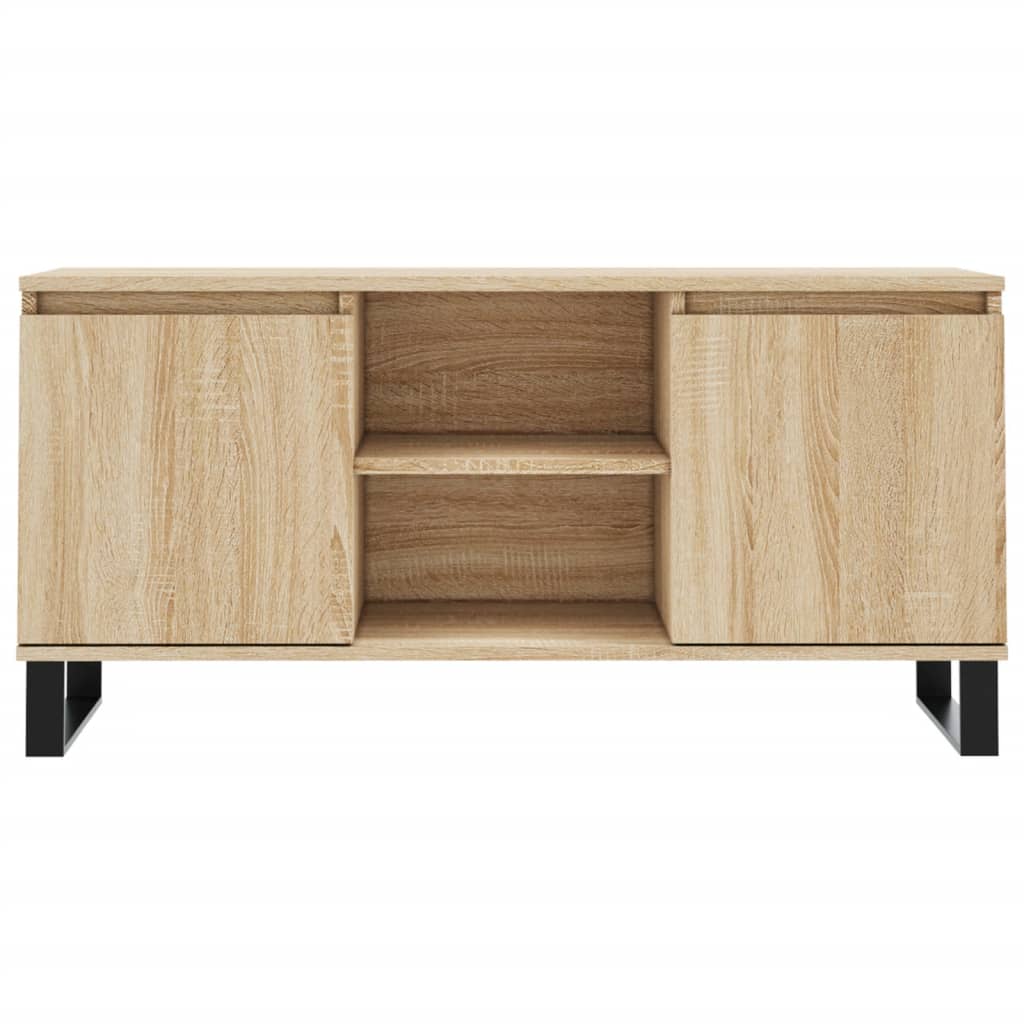 Tv-meubel 104x35x50 cm bewerkt hout sonoma eikenkleurig is nu te koop bij PeponiXL, paradijselijk wonen!