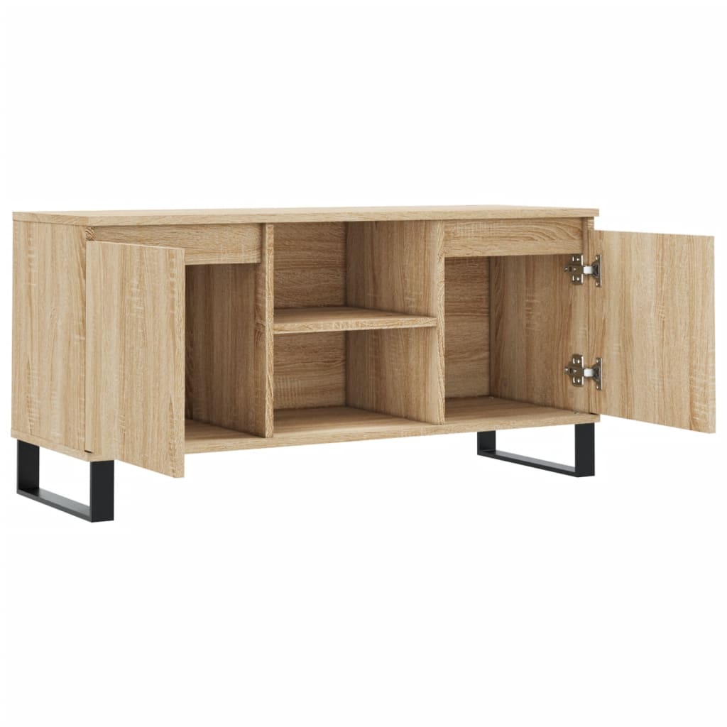 Tv-meubel 104x35x50 cm bewerkt hout sonoma eikenkleurig is nu te koop bij PeponiXL, paradijselijk wonen!
