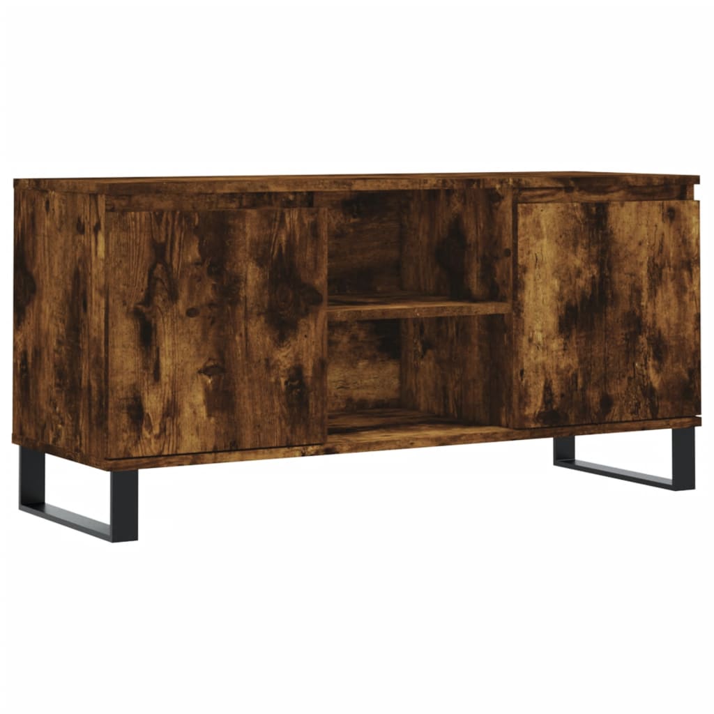 Tv-meubel 104x35x50 cm bewerkt hout gerookt eikenkleurig is nu te koop bij PeponiXL, paradijselijk wonen!