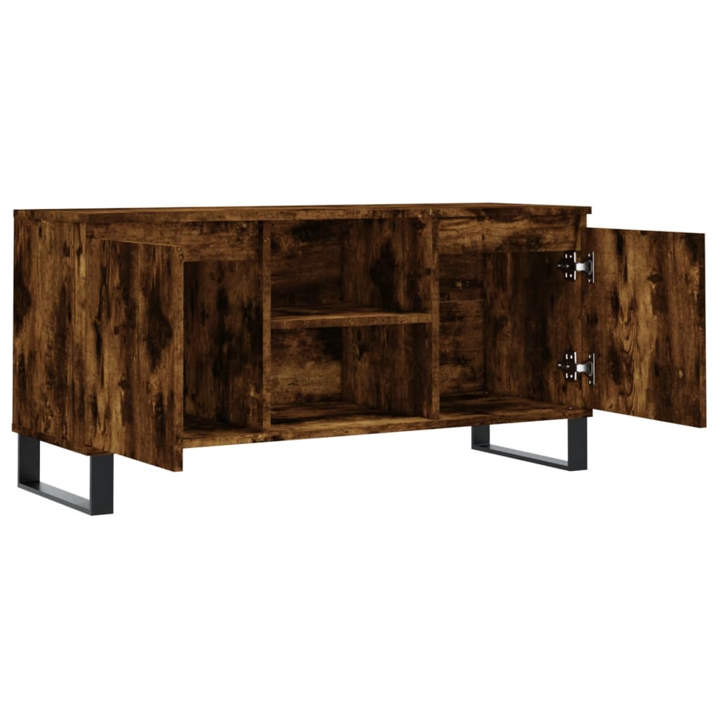 Tv-meubel 104x35x50 cm bewerkt hout gerookt eikenkleurig is nu te koop bij PeponiXL, paradijselijk wonen!