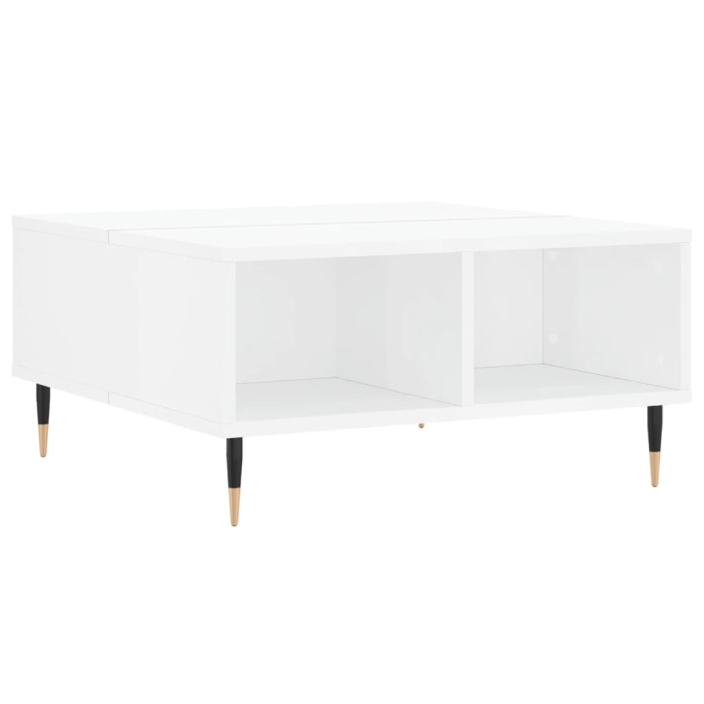 Salontafel 60x60x30 cm bewerkt hout hoogglans wit is nu te koop bij PeponiXL, paradijselijk wonen!
