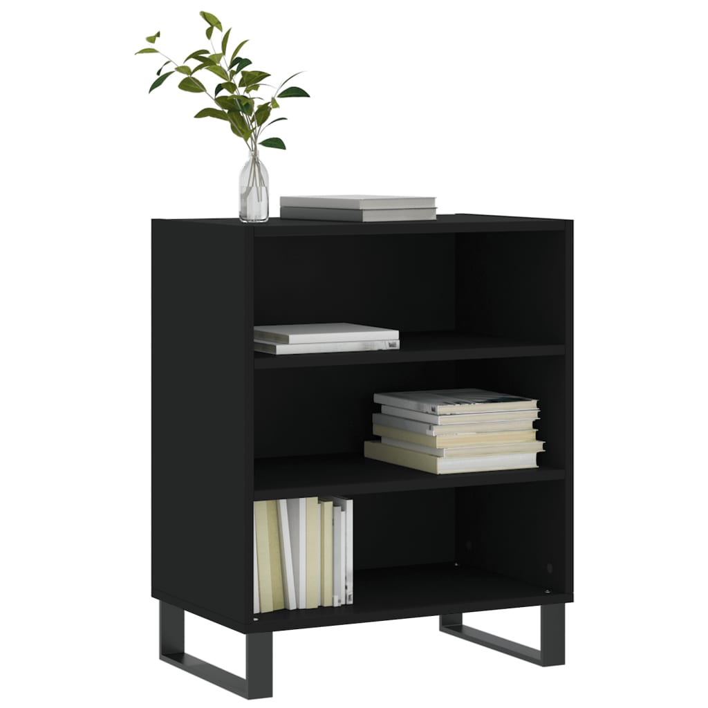Dressoir 57x35x70 cm bewerkt hout zwart is nu te koop bij PeponiXL, paradijselijk wonen!