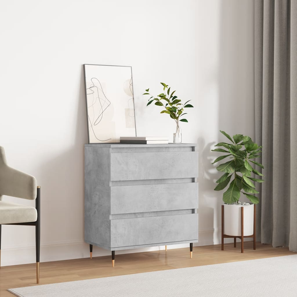 Dressoir 60x35x70 cm bewerkt hout betongrijs is nu te koop bij PeponiXL, paradijselijk wonen!