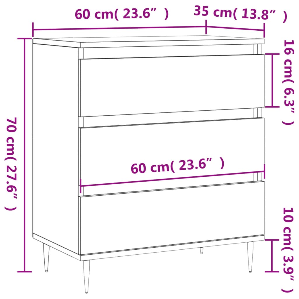 Dressoir 60x35x70 cm bewerkt hout gerookt eikenkleurig is nu te koop bij PeponiXL, paradijselijk wonen!
