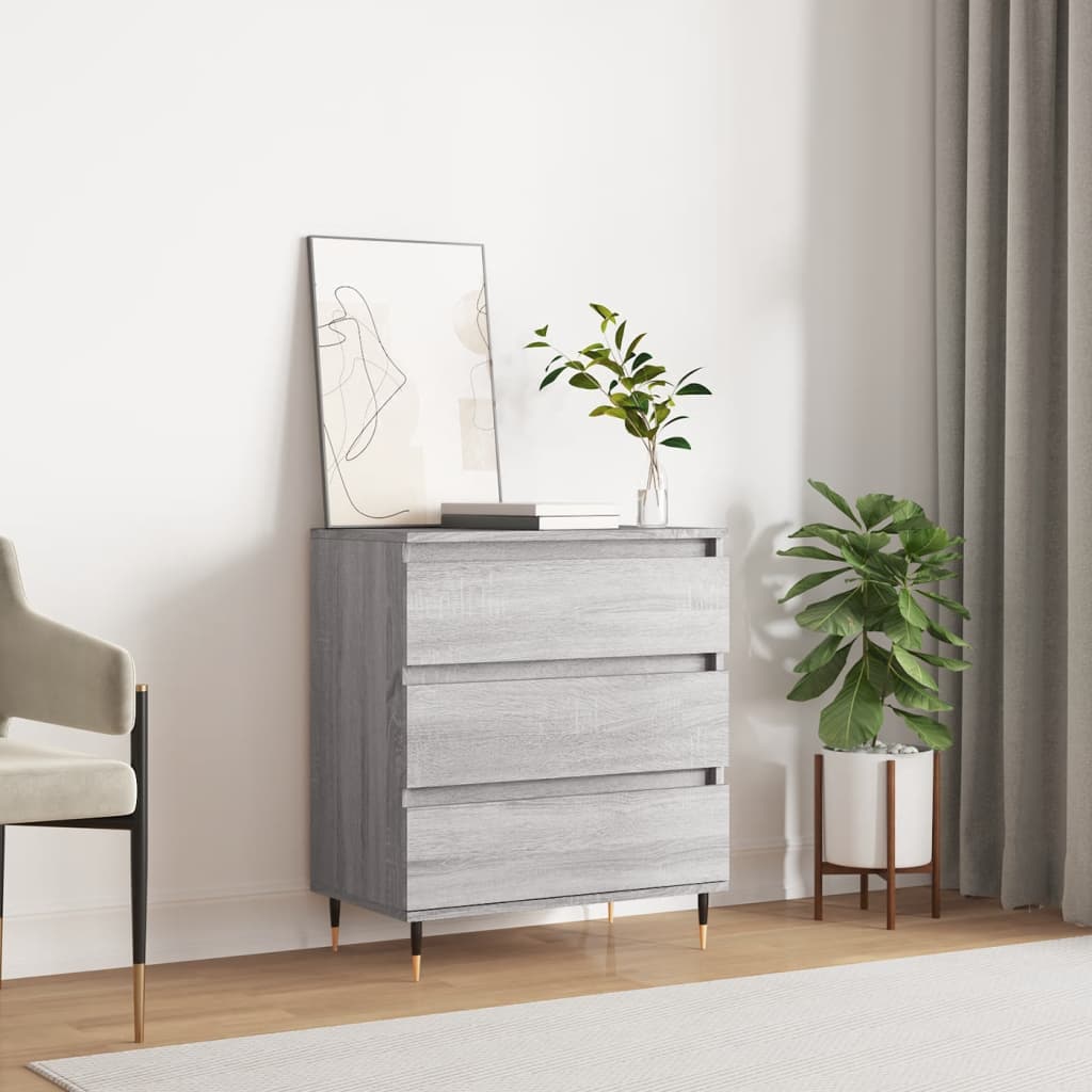 Dressoir 60x35x70 cm bewerkt hout grijs sonoma eikenkleurig is nu te koop bij PeponiXL, paradijselijk wonen!
