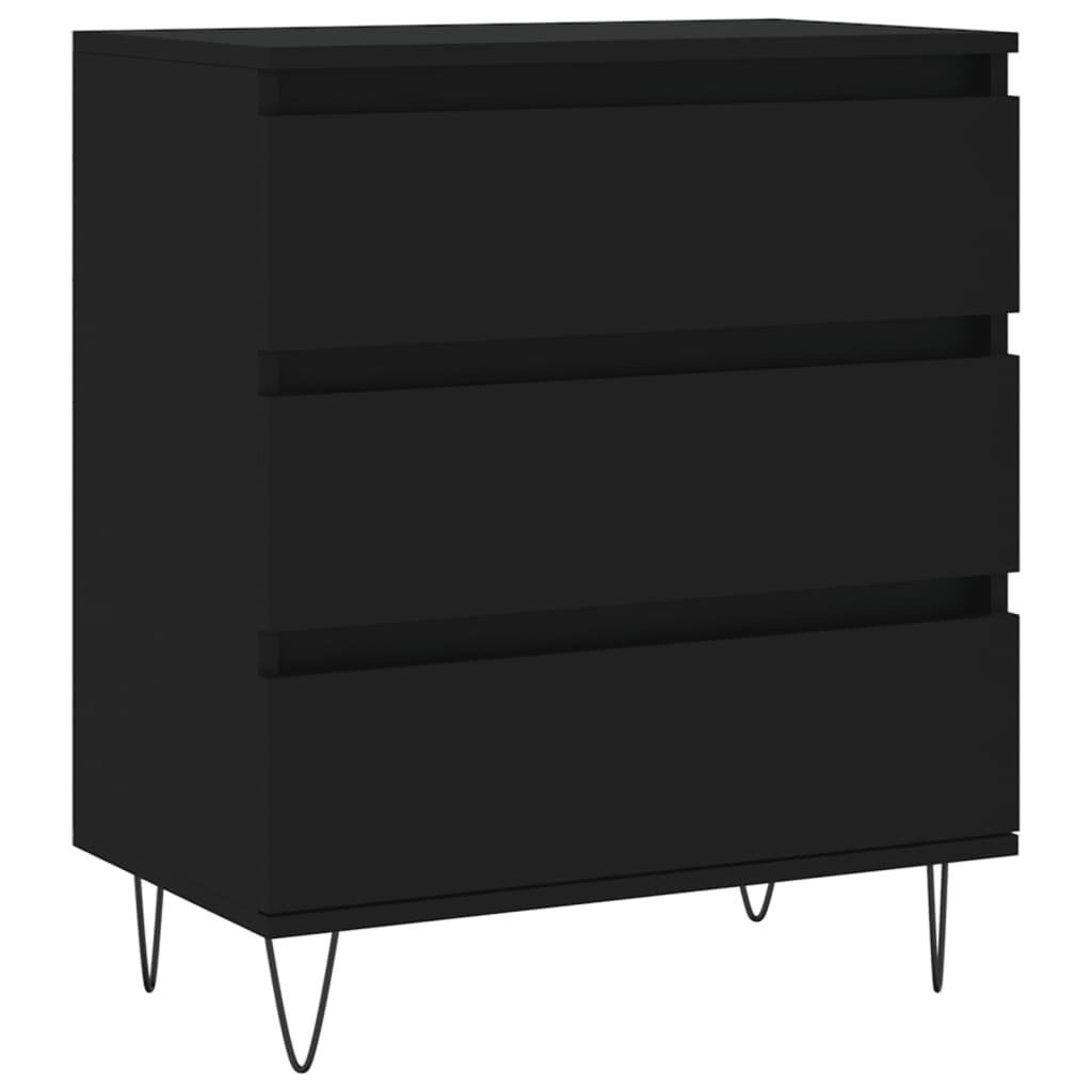 Dressoir 60x35x70 cm bewerkt hout zwart is nu te koop bij PeponiXL, paradijselijk wonen!