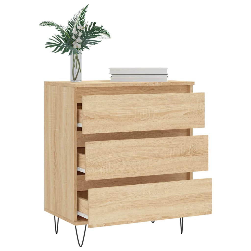 Dressoir 60x35x70 cm bewerkt hout sonoma eikenkleurig is nu te koop bij PeponiXL, paradijselijk wonen!