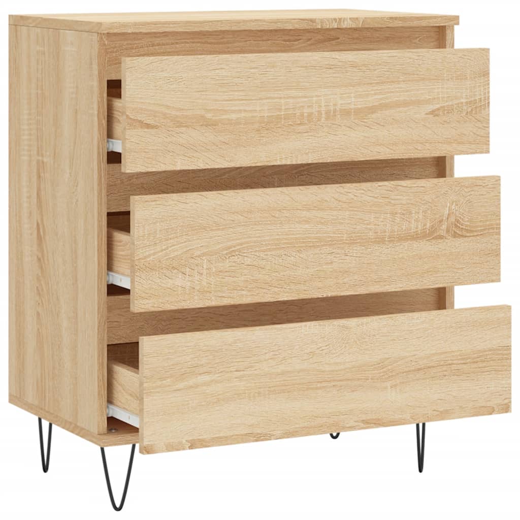 Dressoir 60x35x70 cm bewerkt hout sonoma eikenkleurig is nu te koop bij PeponiXL, paradijselijk wonen!