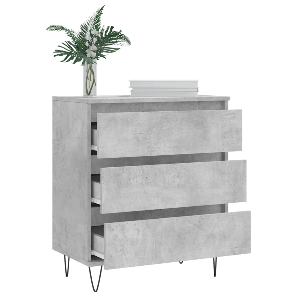 Dressoir 60x35x70 cm bewerkt hout betongrijs is nu te koop bij PeponiXL, paradijselijk wonen!