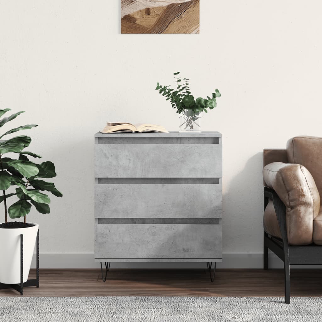 Dressoir 60x35x70 cm bewerkt hout betongrijs is nu te koop bij PeponiXL, paradijselijk wonen!