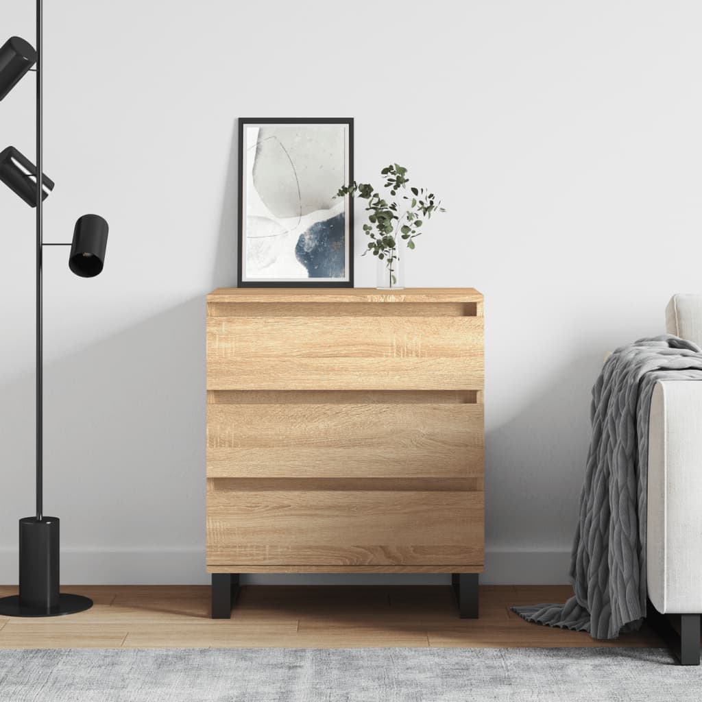 Dressoir 60x35x70 cm bewerkt hout sonoma eikenkleurig is nu te koop bij PeponiXL, paradijselijk wonen!