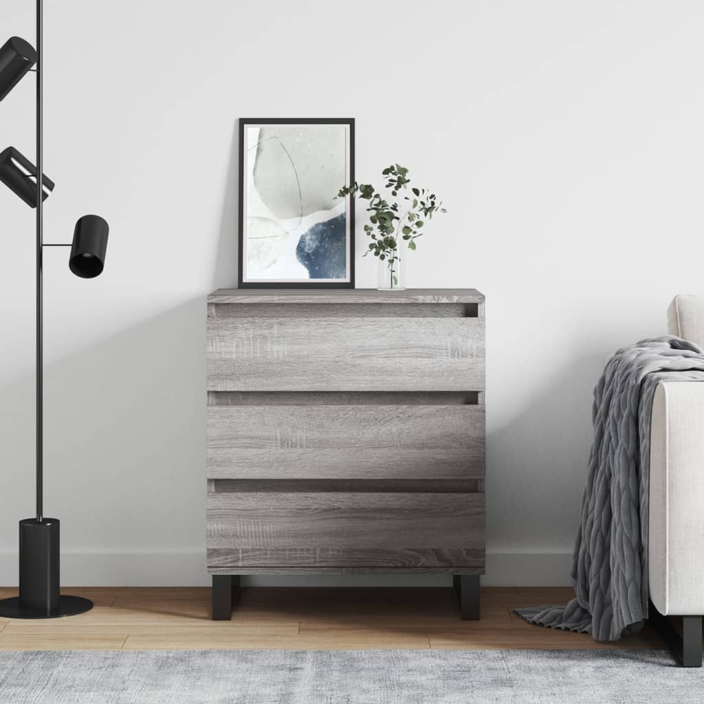 Dressoir 60x35x70 cm bewerkt hout grijs sonoma eikenkleurig is nu te koop bij PeponiXL, paradijselijk wonen!