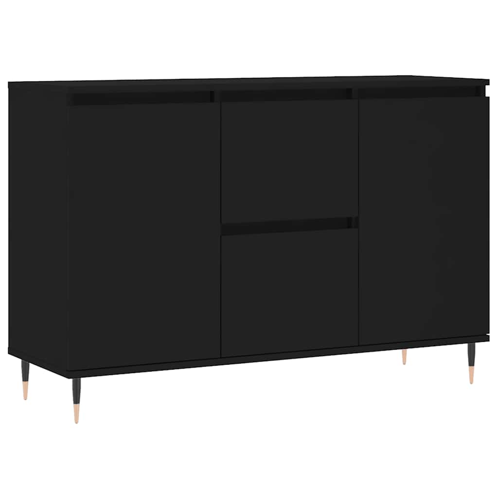 Dressoir 101,5x35x70 cm bewerkt hout zwart is nu te koop bij PeponiXL, paradijselijk wonen!