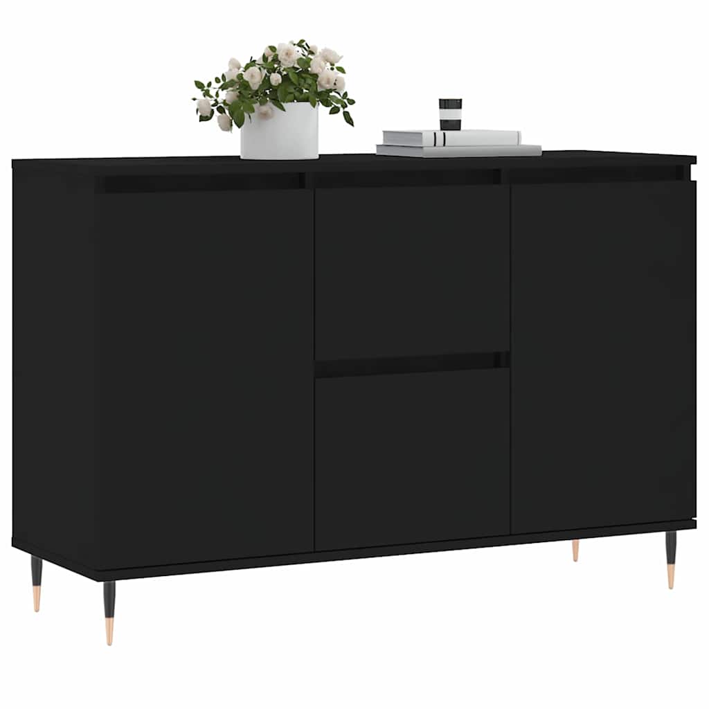 Dressoir 101,5x35x70 cm bewerkt hout zwart is nu te koop bij PeponiXL, paradijselijk wonen!
