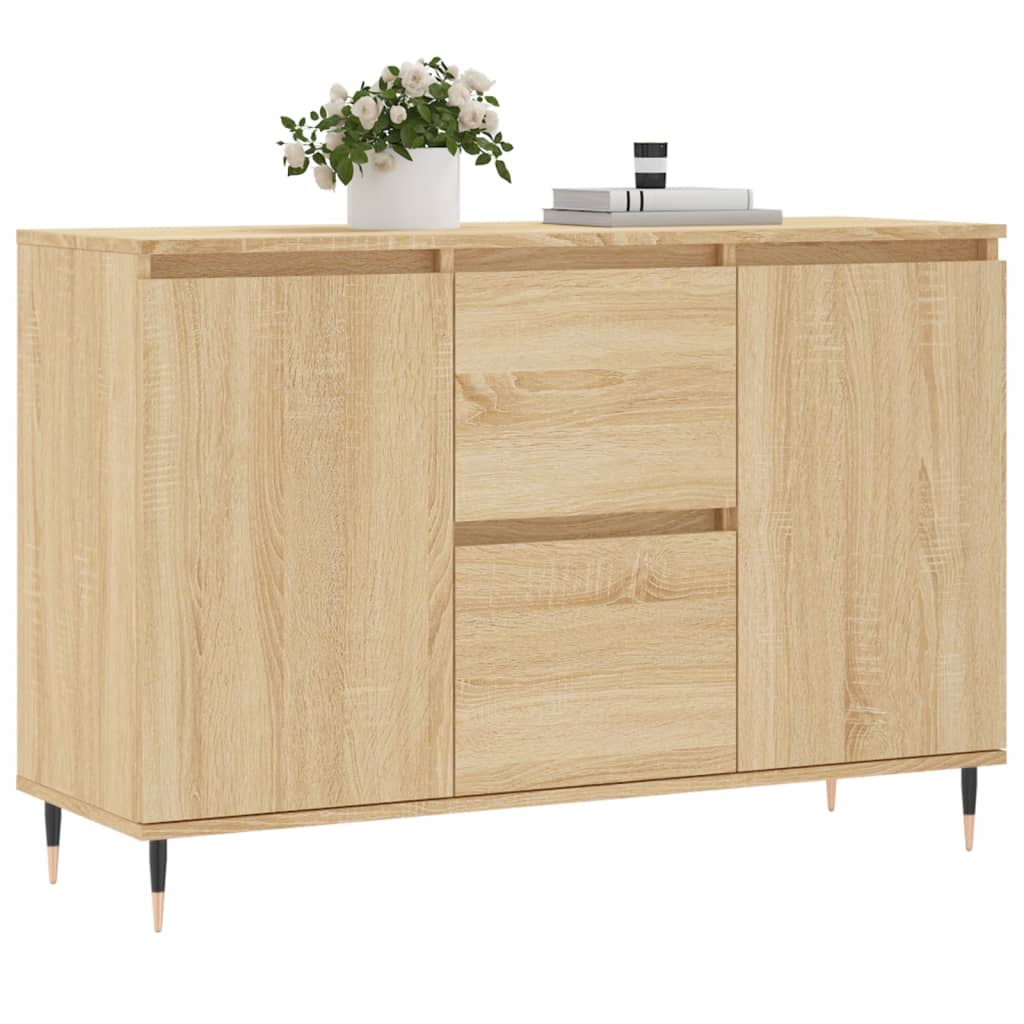 Dressoir 101,5x35x70 cm bewerkt hout sonoma eikenkleurig is nu te koop bij PeponiXL, paradijselijk wonen!