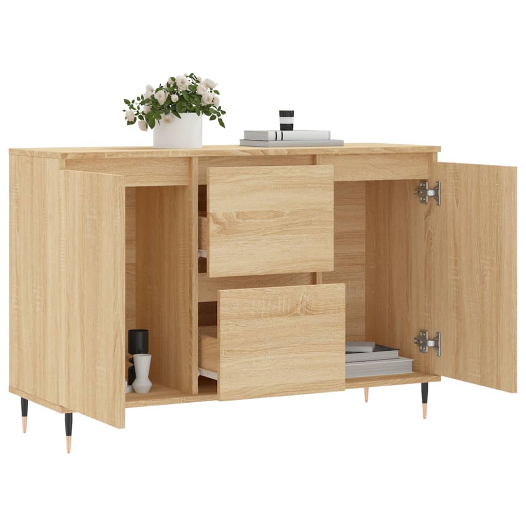 Dressoir 101,5x35x70 cm bewerkt hout sonoma eikenkleurig is nu te koop bij PeponiXL, paradijselijk wonen!