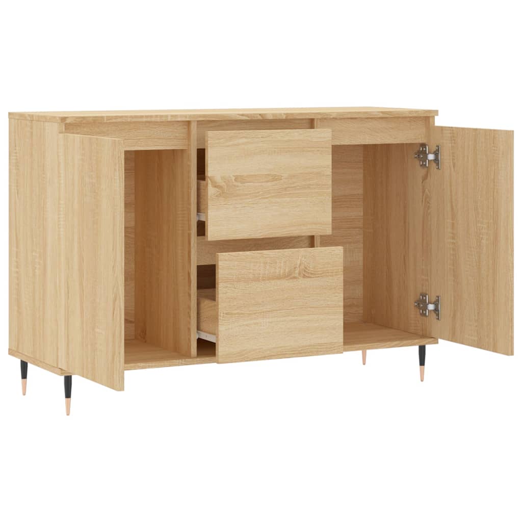 Dressoir 101,5x35x70 cm bewerkt hout sonoma eikenkleurig is nu te koop bij PeponiXL, paradijselijk wonen!