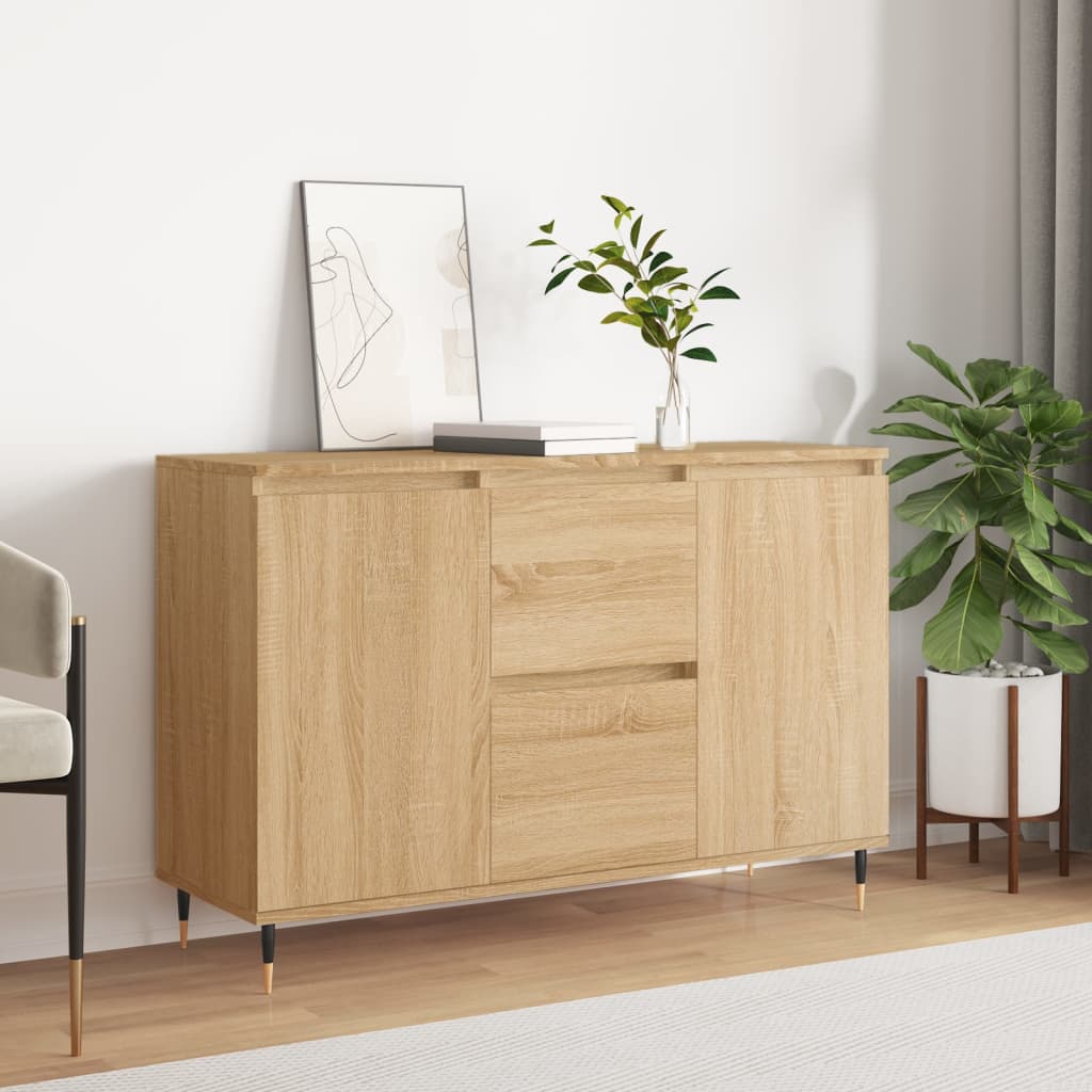 Dressoir 101,5x35x70 cm bewerkt hout sonoma eikenkleurig is nu te koop bij PeponiXL, paradijselijk wonen!