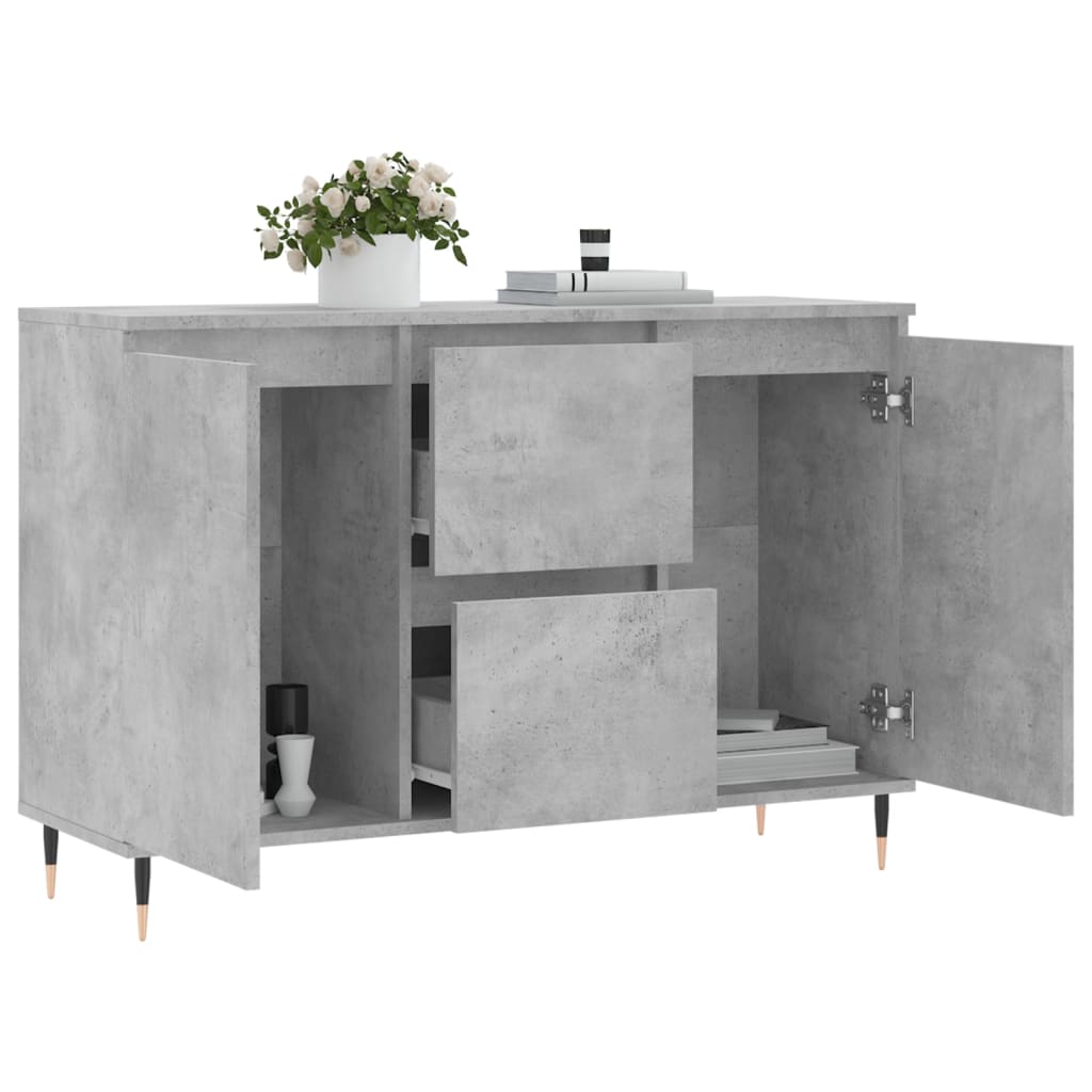 Dressoir 101,5x35x70 cm bewerkt hout betongrijs is nu te koop bij PeponiXL, paradijselijk wonen!