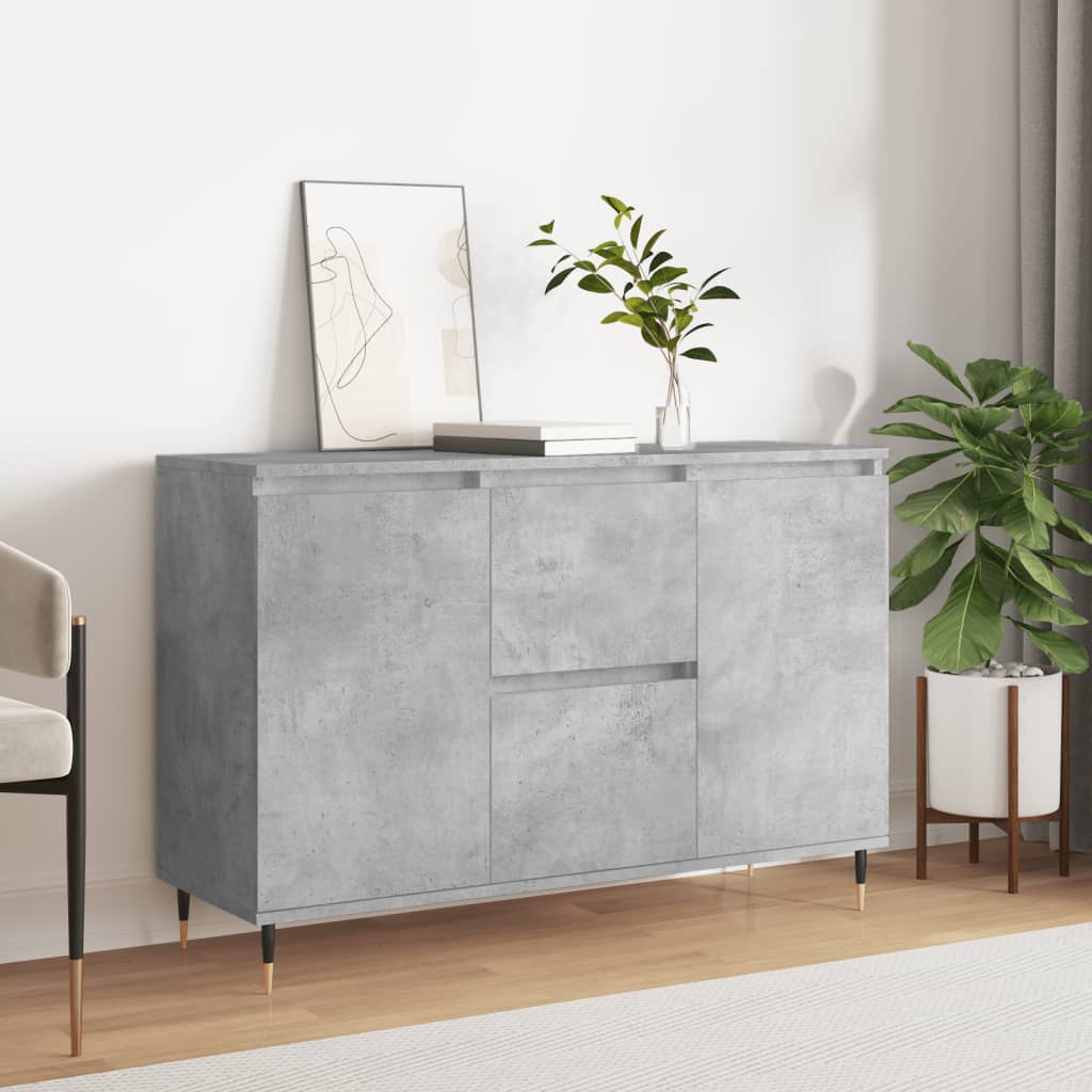 Dressoir 101,5x35x70 cm bewerkt hout betongrijs is nu te koop bij PeponiXL, paradijselijk wonen!