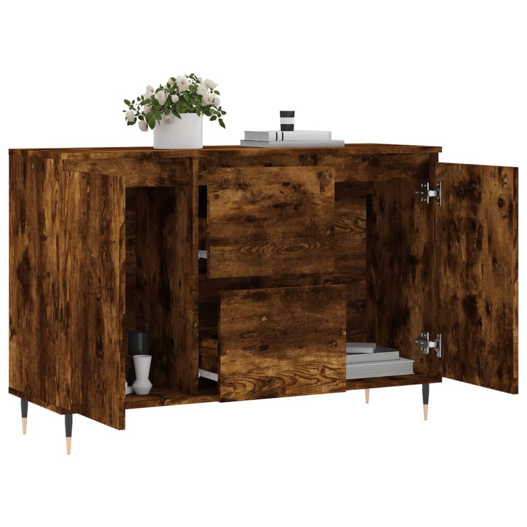 Dressoir 101,5x35x70 cm bewerkt hout gerookt eikenkleurig is nu te koop bij PeponiXL, paradijselijk wonen!