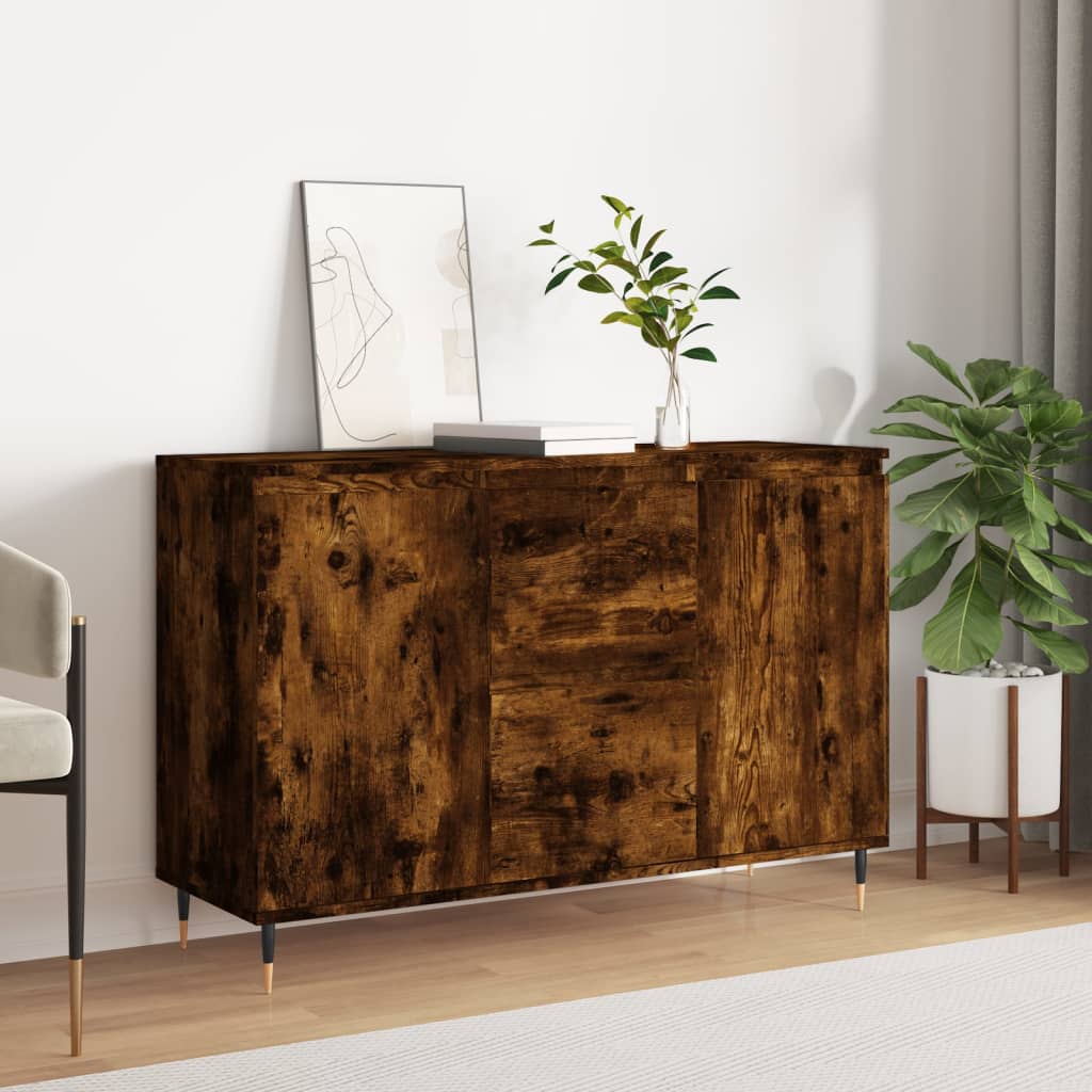 Dressoir 101,5x35x70 cm bewerkt hout gerookt eikenkleurig is nu te koop bij PeponiXL, paradijselijk wonen!