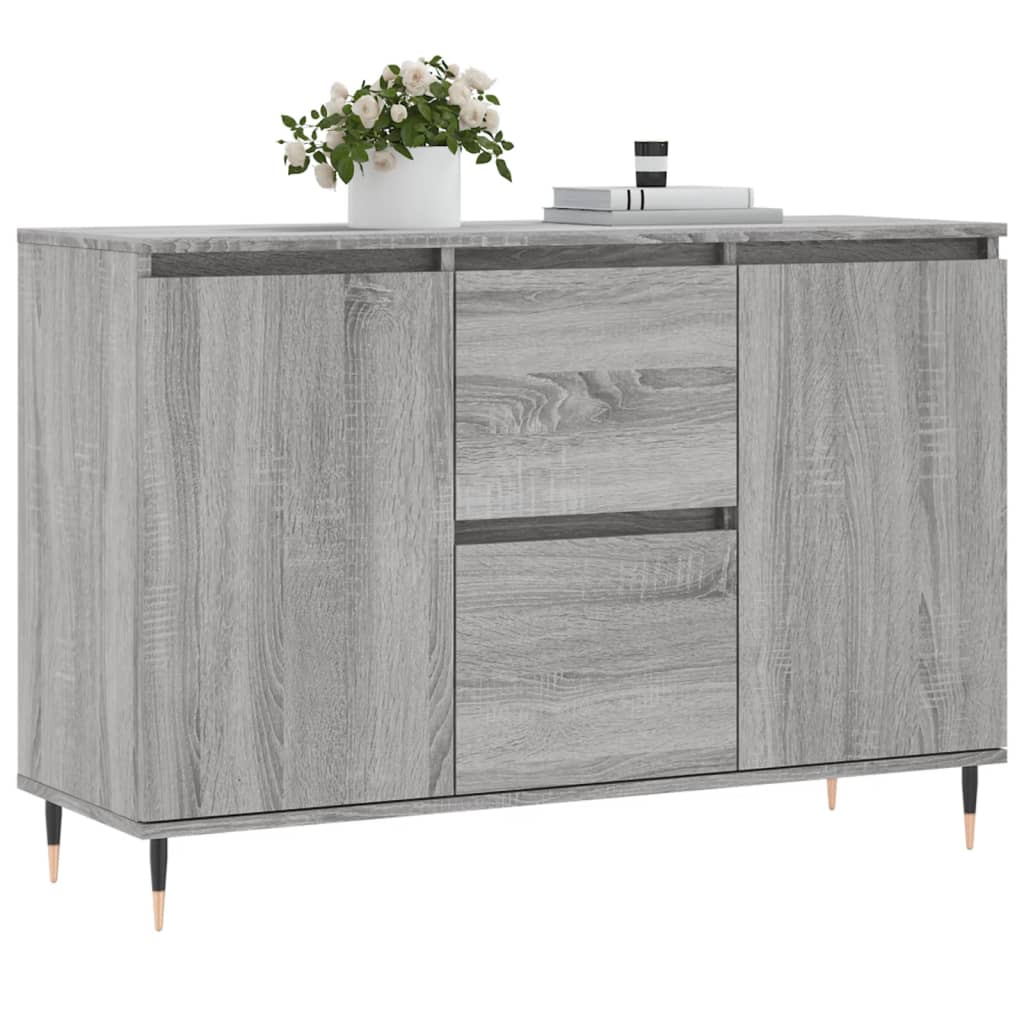 Dressoir 101,5x35x70 cm bewerkt hout grijs sonoma eikenkleurig is nu te koop bij PeponiXL, paradijselijk wonen!