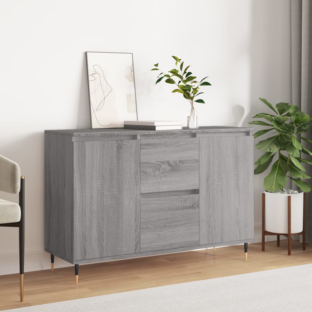 Dressoir 101,5x35x70 cm bewerkt hout grijs sonoma eikenkleurig is nu te koop bij PeponiXL, paradijselijk wonen!
