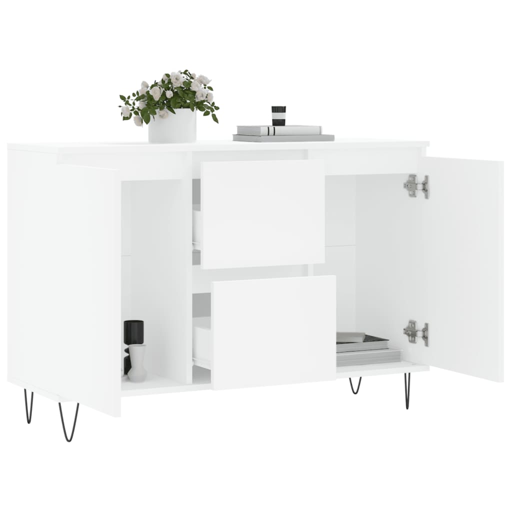 Dressoir 101,5x35x70 cm bewerkt hout wit is nu te koop bij PeponiXL, paradijselijk wonen!