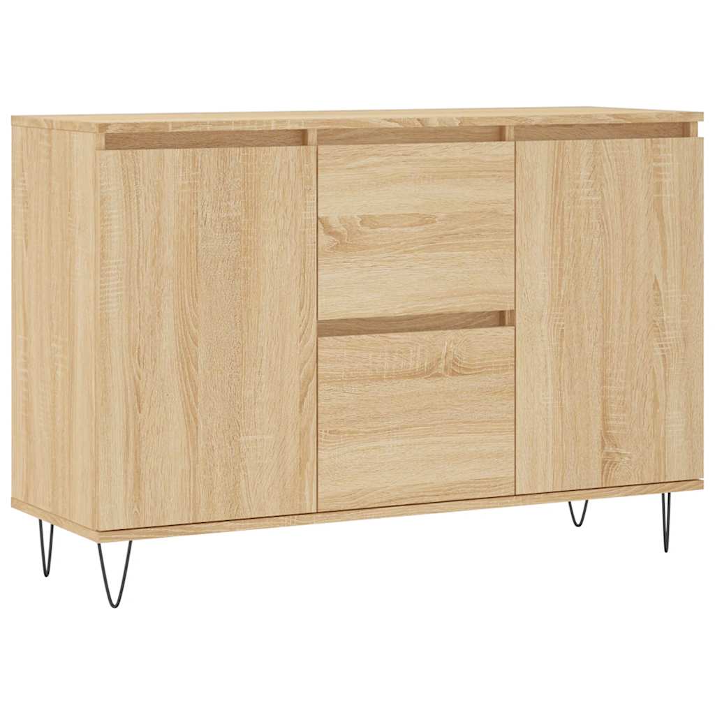 Dressoir 101,5x35x70 cm bewerkt hout sonoma eikenkleurig is nu te koop bij PeponiXL, paradijselijk wonen!