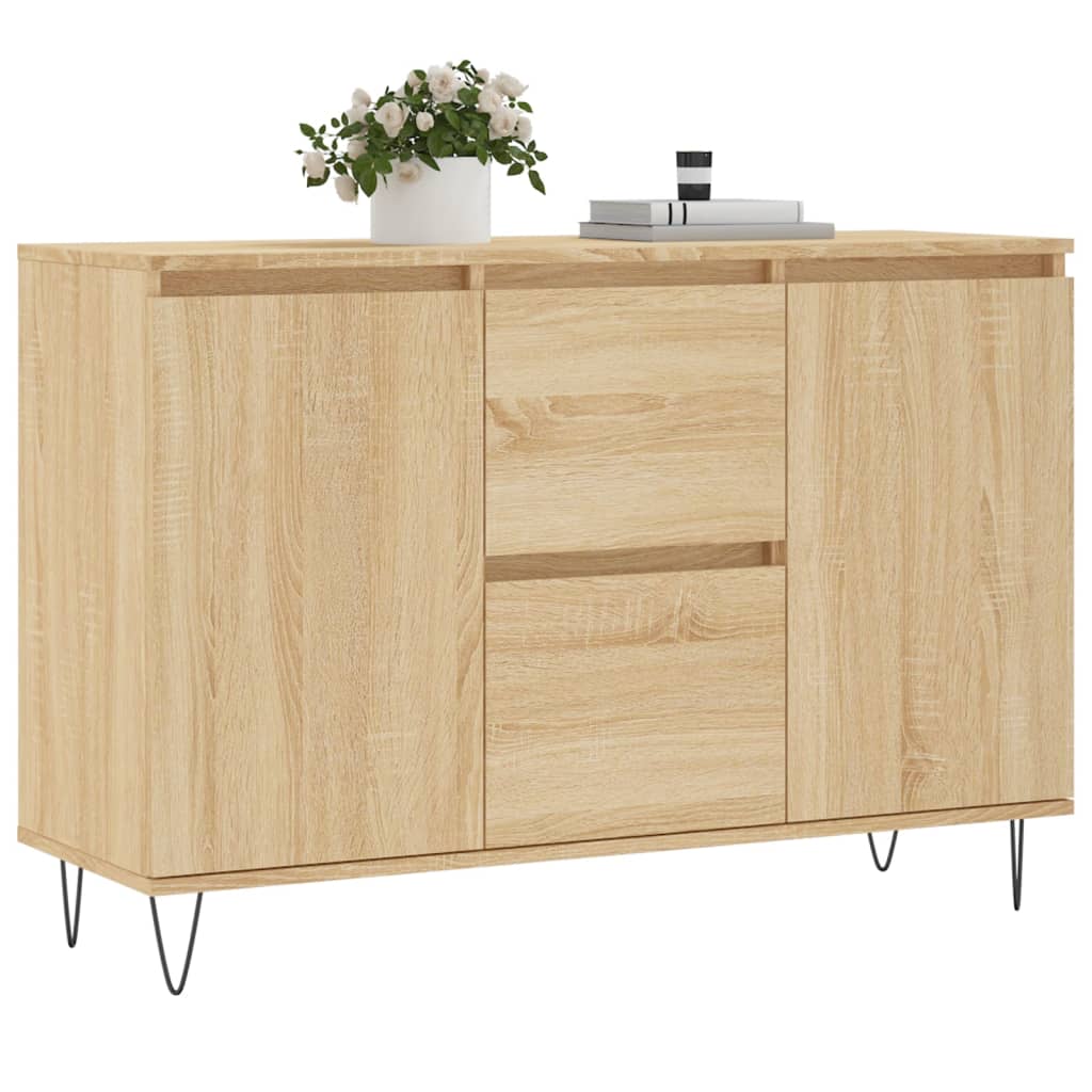 Dressoir 101,5x35x70 cm bewerkt hout sonoma eikenkleurig is nu te koop bij PeponiXL, paradijselijk wonen!
