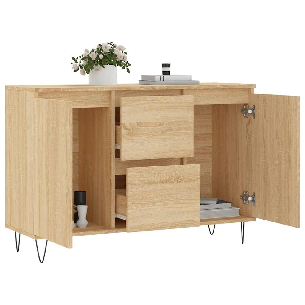 Dressoir 101,5x35x70 cm bewerkt hout sonoma eikenkleurig is nu te koop bij PeponiXL, paradijselijk wonen!