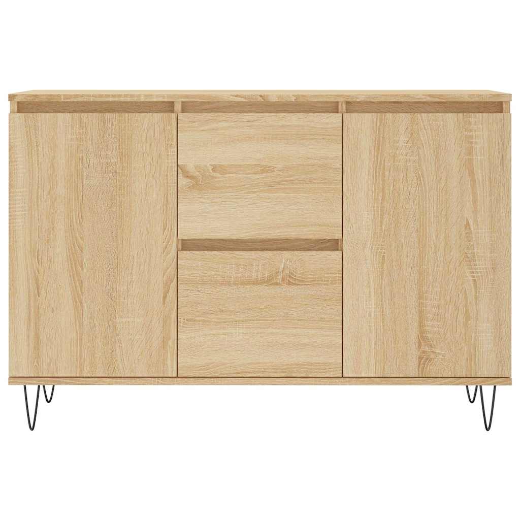 Dressoir 101,5x35x70 cm bewerkt hout sonoma eikenkleurig is nu te koop bij PeponiXL, paradijselijk wonen!